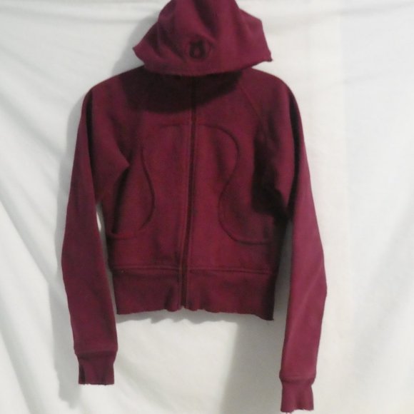 LULULEMON ATHLETICA CANADA | Burgundy Zip-Up Scuba Hoodie / Hooded Jacket - Picture 1 of 16